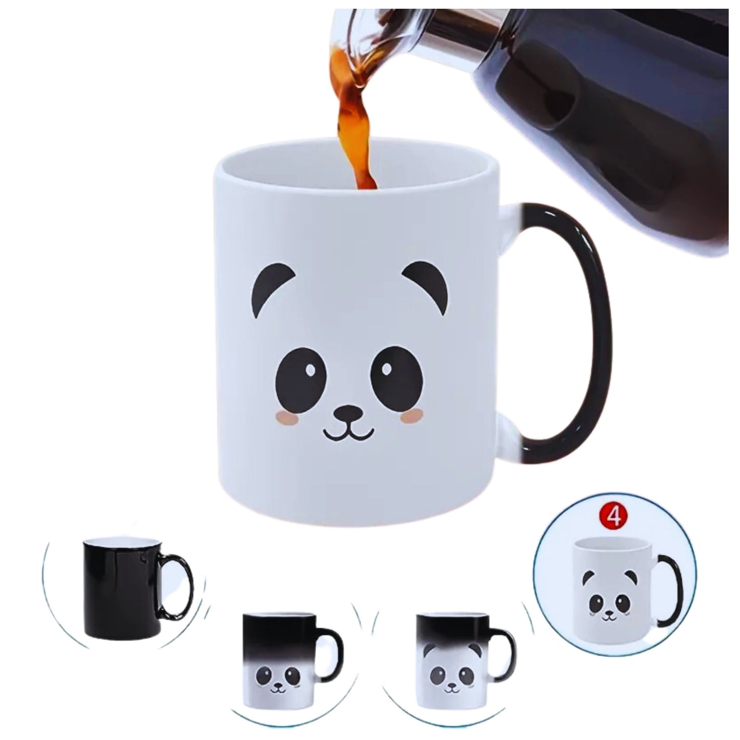 Panda Ceramic Coffee Mug, Heat Reactive, 11oz
