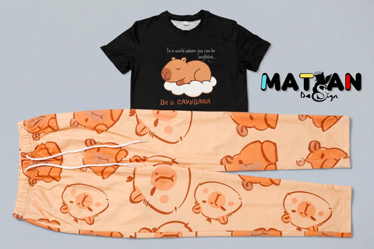 Capybara Animal Print Loungewear Top - Bottom- Youth Unisex Soft everyday outfit