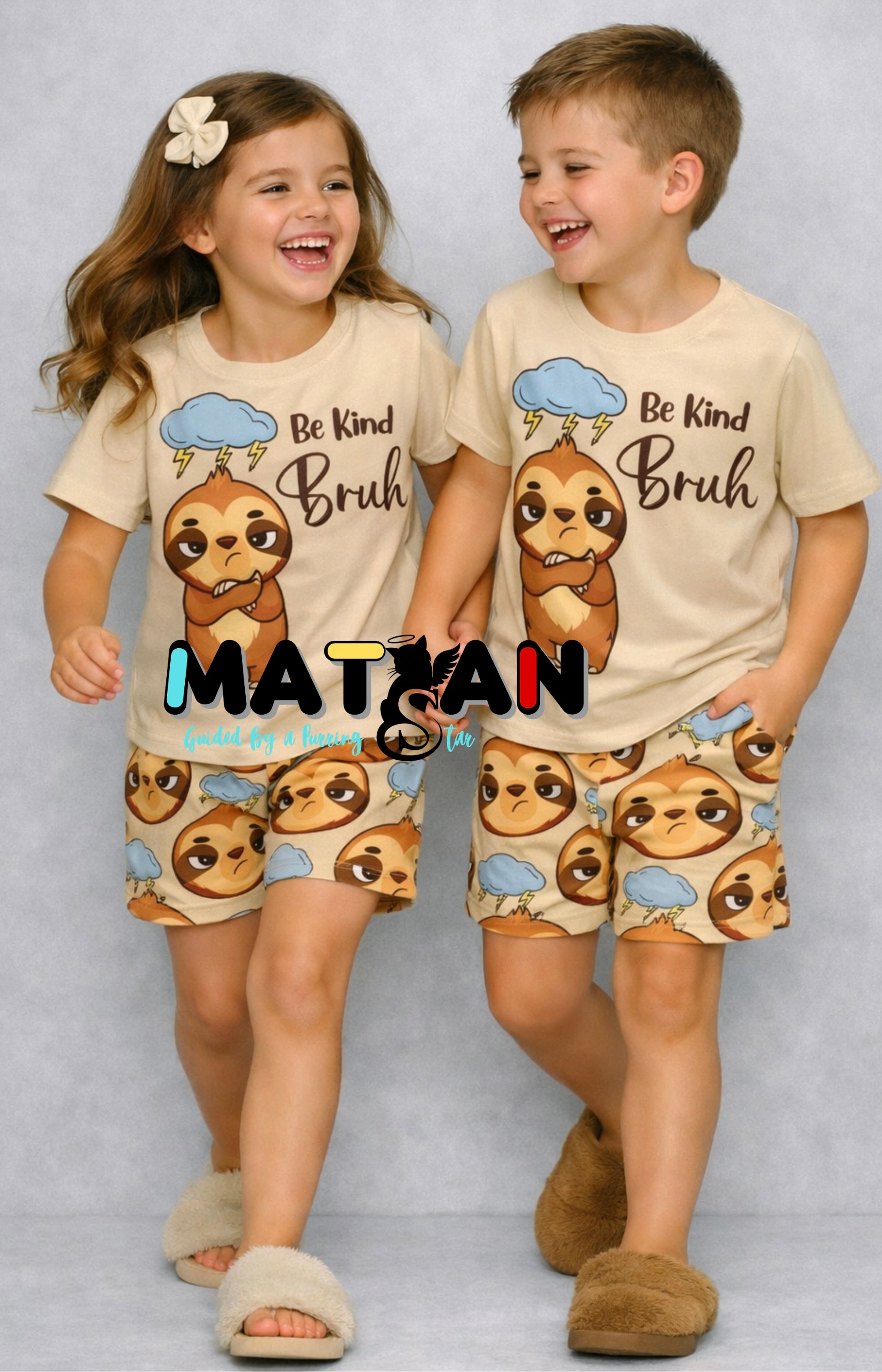 SLOTH “BE KIND BRUH” COZY SET KIDS UNISEX – SOFT COMFORT FOR EVERYDAY CHILL