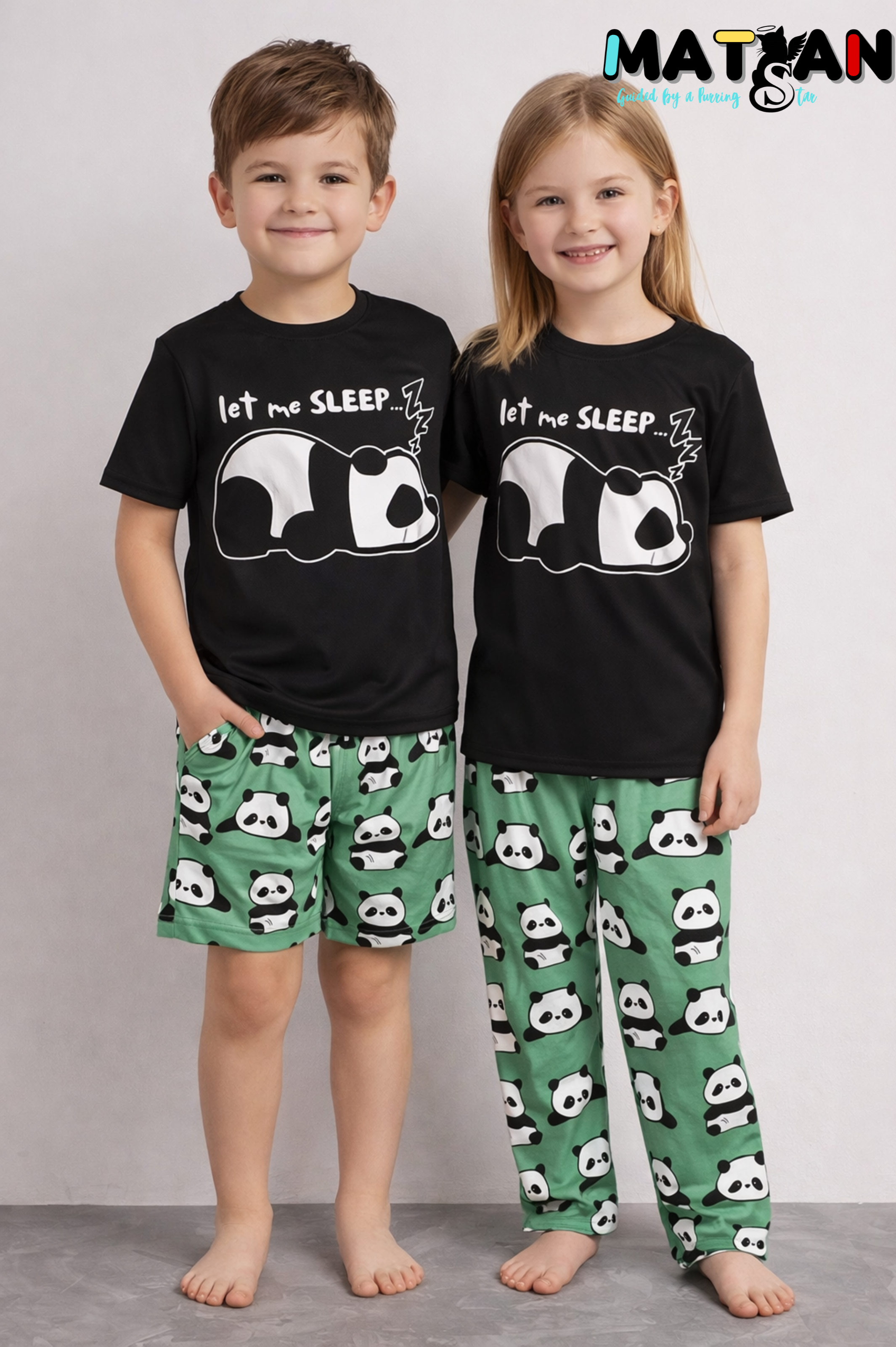 Panda Pajama Set - Matching Sleepwear for Women and Kids Unisex- 3 pieces set-high quality