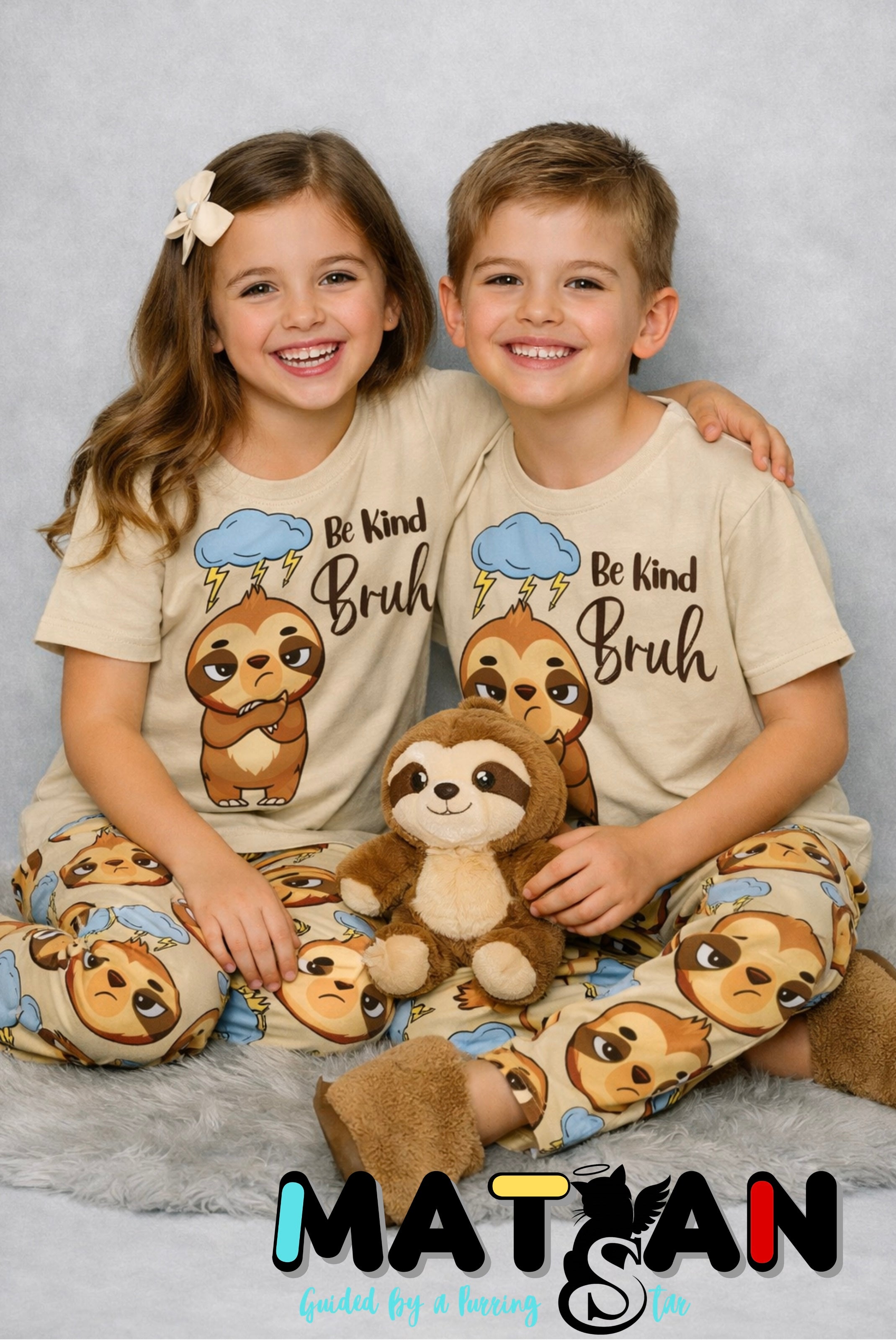 SLOTH “BE KIND BRUH” COZY SET KIDS UNISEX – SOFT COMFORT FOR EVERYDAY CHILL