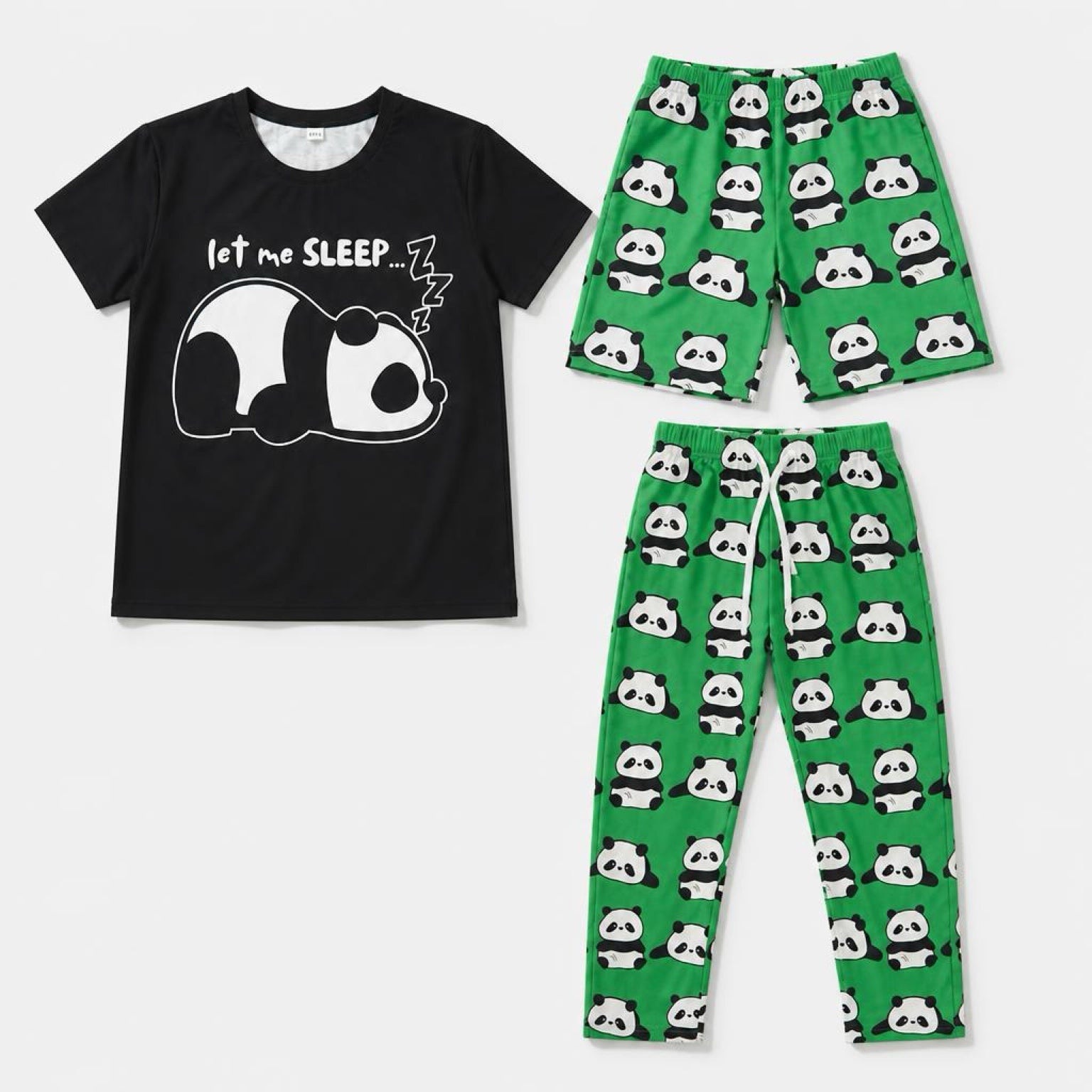 Panda Comfort Sleepwear – Durable Soft Set for Kids Unisex 3-Pieces Set