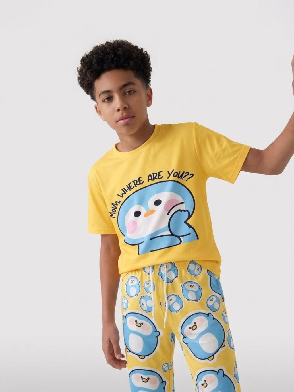 PENGUIN FAMILY MATCHING SET- PANTS AND SHIRT 2 PIECES SET– MOM AND KID SET