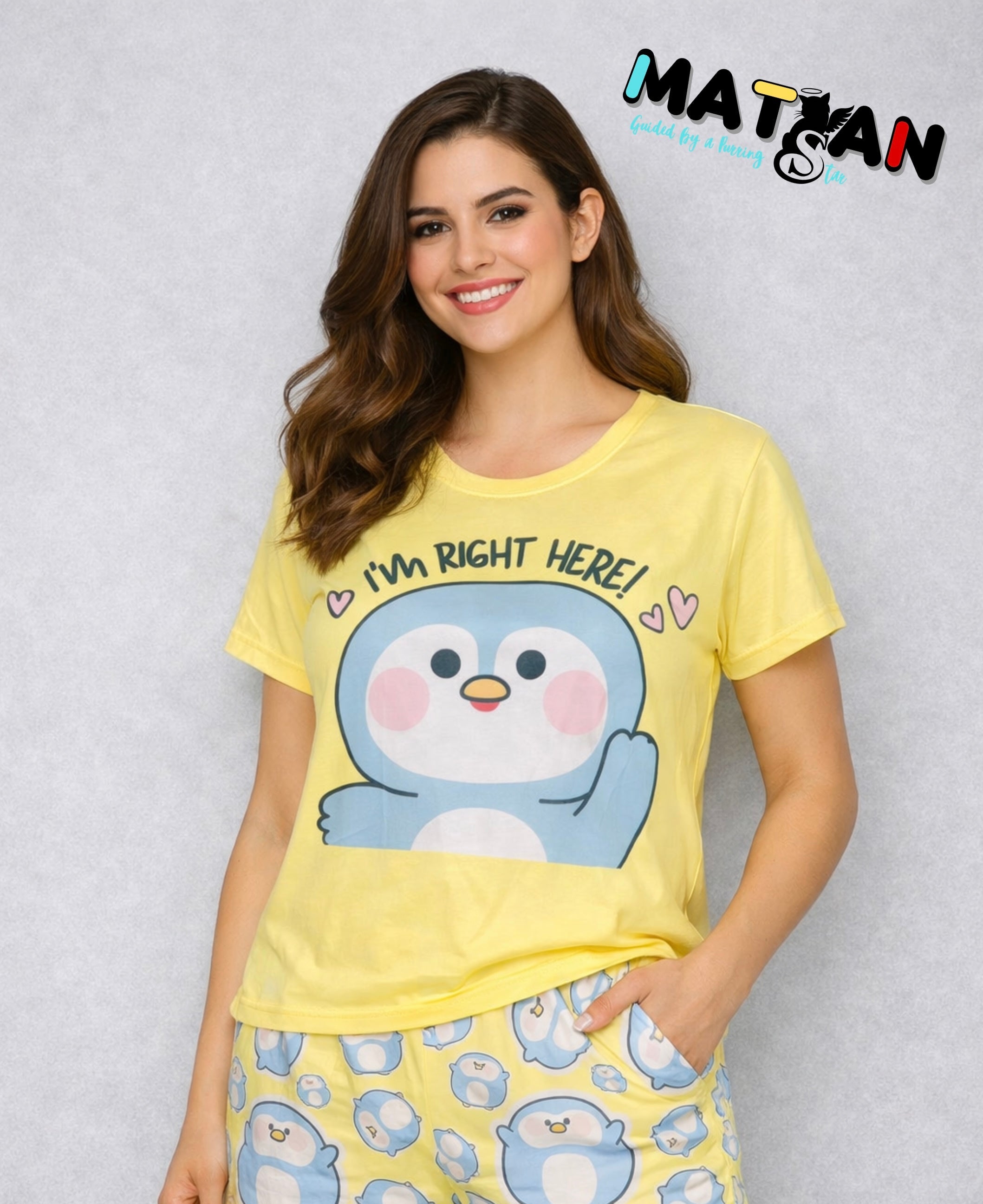 PENGUIN FAMILY MATCHING SET- PANTS AND SHIRT 2 PIECES SET– MOM AND KID SET