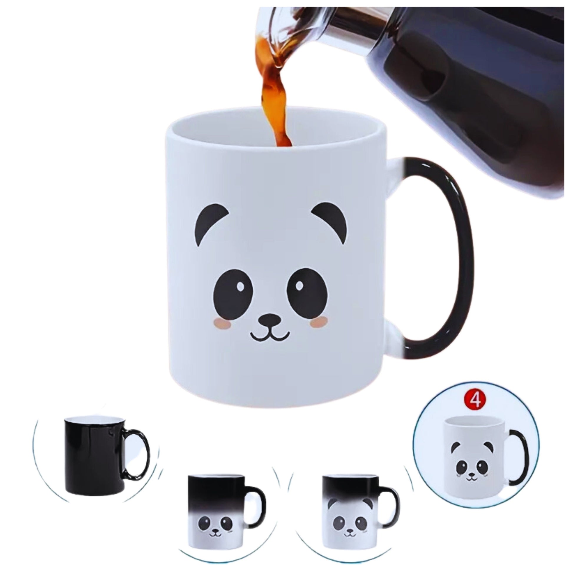 Panda Ceramic Coffee Mug, Heat Reactive, 11oz