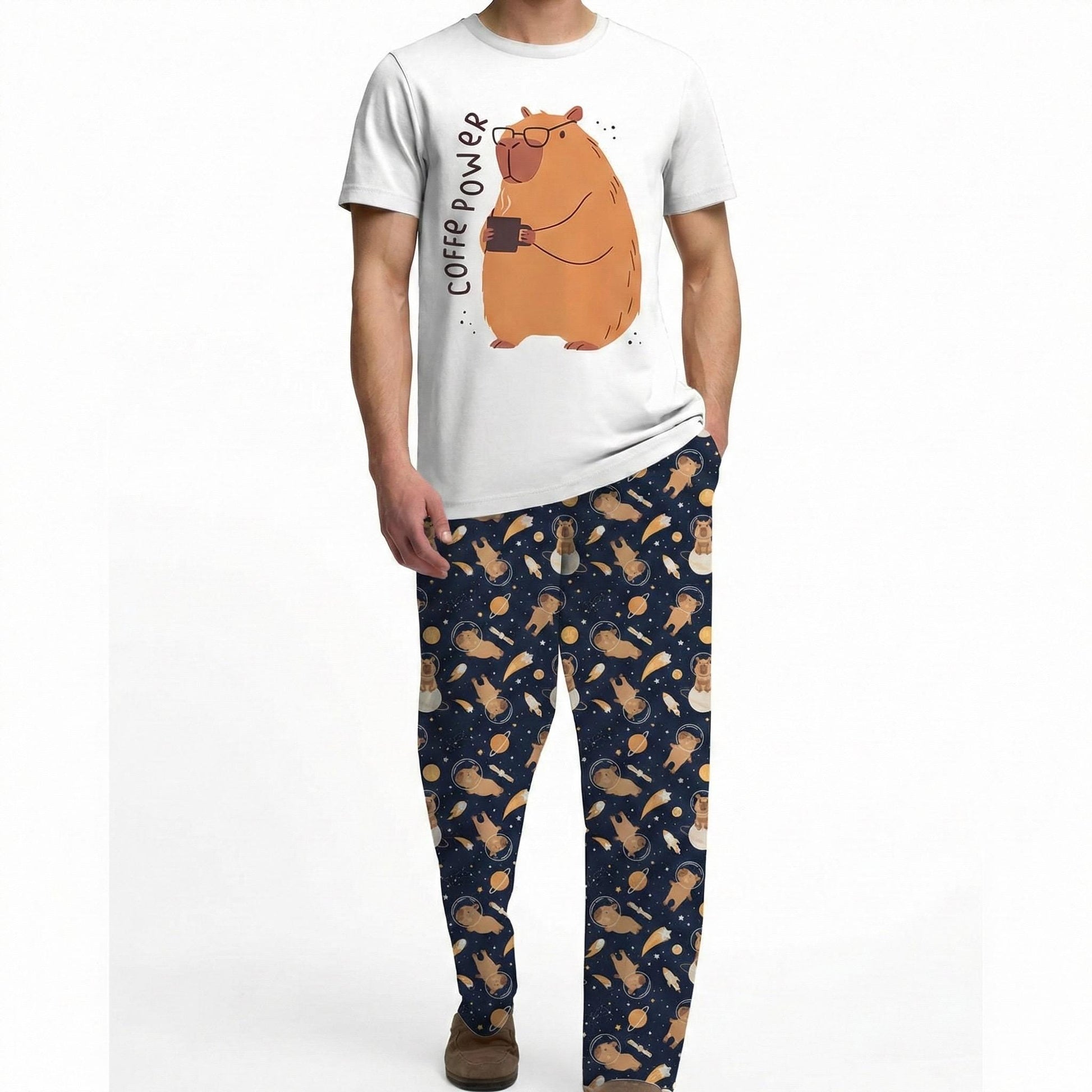 Men's Capybara Pajama Set – Cosmic Cotton Loungewear