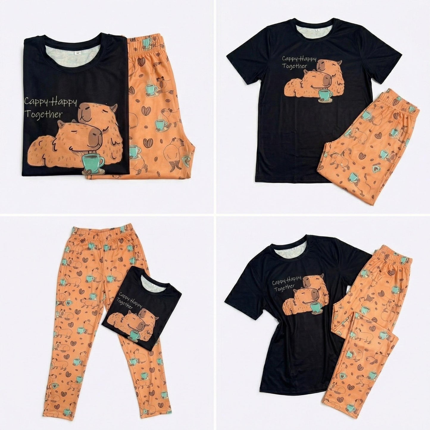 Capybara Couple Pajama Set – Matching Cute PJs | Cozy 2‑Pieces Sleepwear | Gift for Boyfriend • Gift for Girlfriend