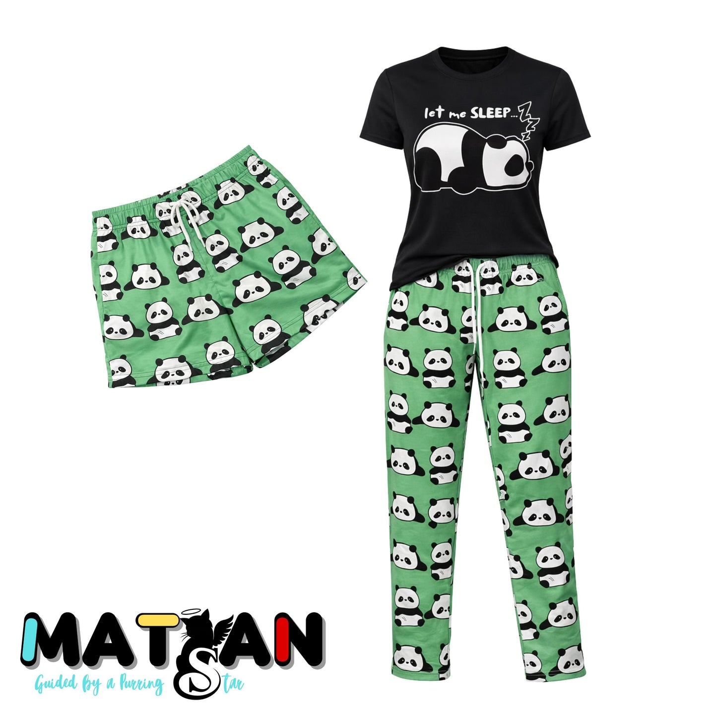 PRE-ORDER Panda Pajama Set - Matching Sleepwear for Women and Kids Unisex- 3 pieces set-high quality