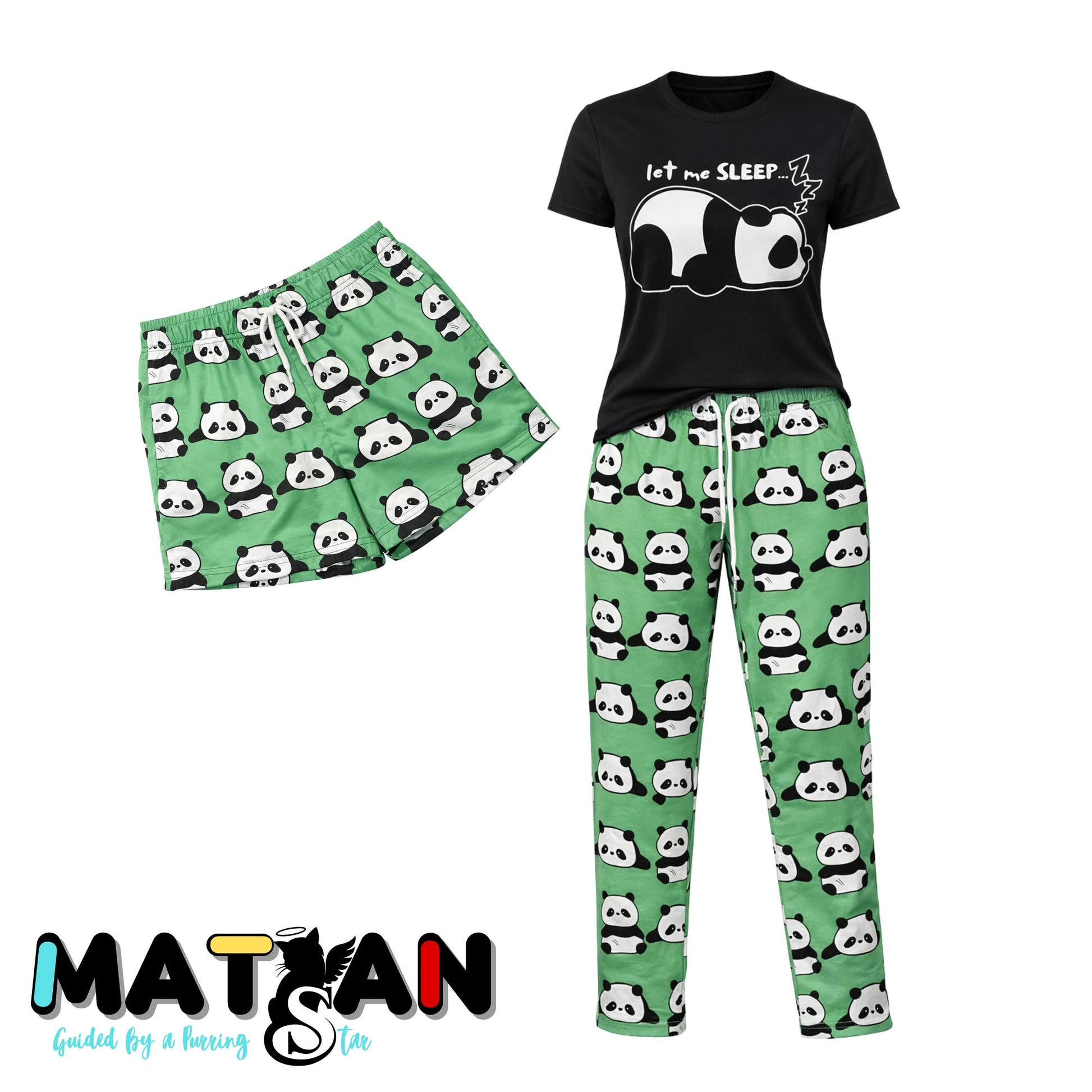 PRE-ORDER Panda Pajama Set - Matching Sleepwear for Women and Kids Unisex- 3 pieces set-high quality