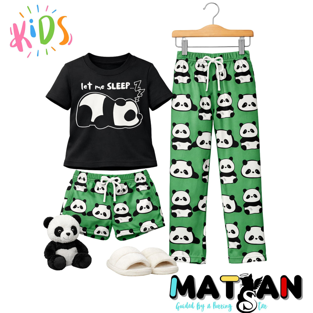 PRE-ORDER Panda Pajama Set - Matching Sleepwear for Women and Kids Unisex- 3 pieces set-high quality