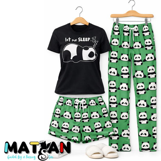 PRE-ORDER Panda Pajama Set - Matching Sleepwear for Women and Kids Unisex- 3 pieces set-high quality