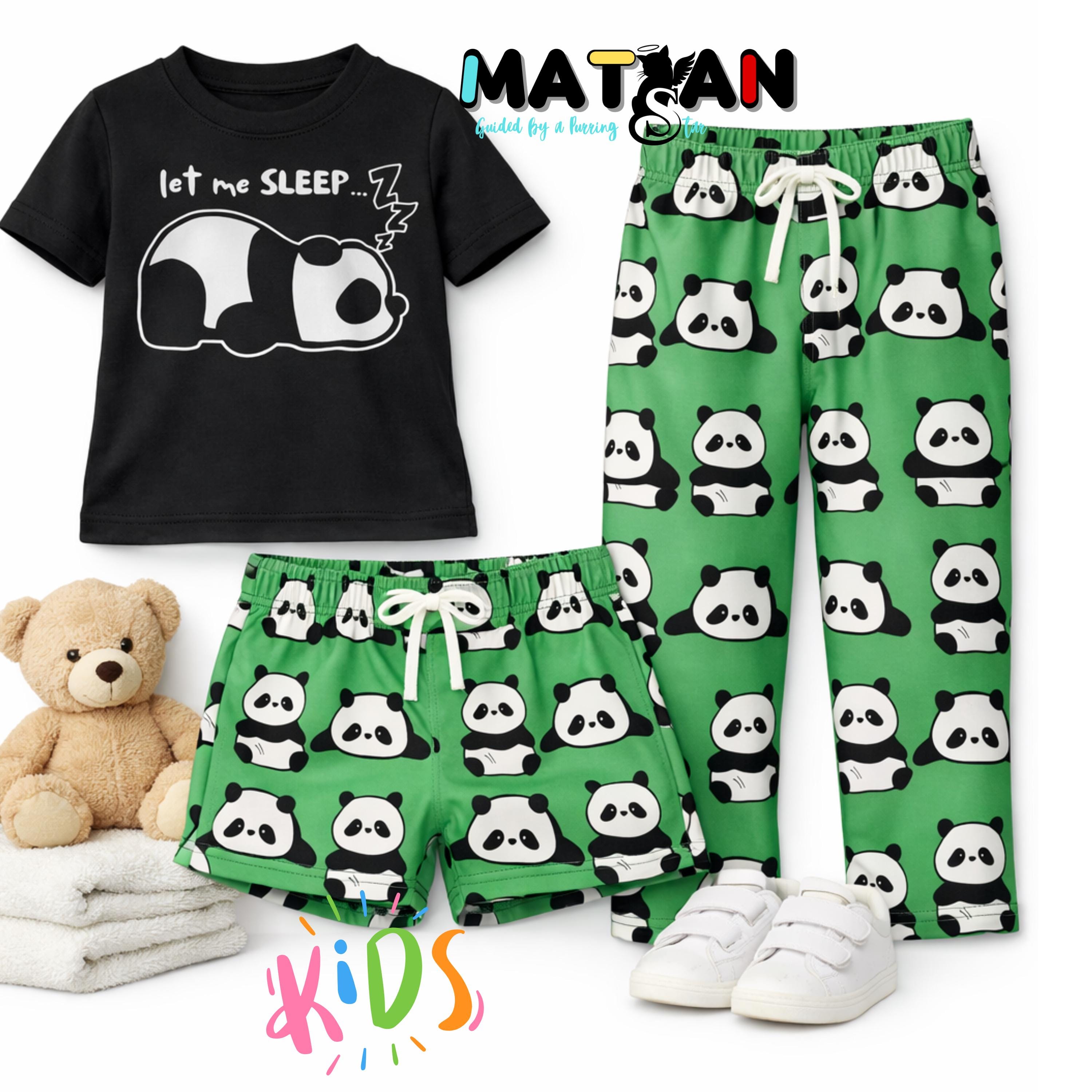 PRE-ORDER Panda Pajama Set - Matching Sleepwear for Women and Kids Unisex- 3 pieces set-high quality