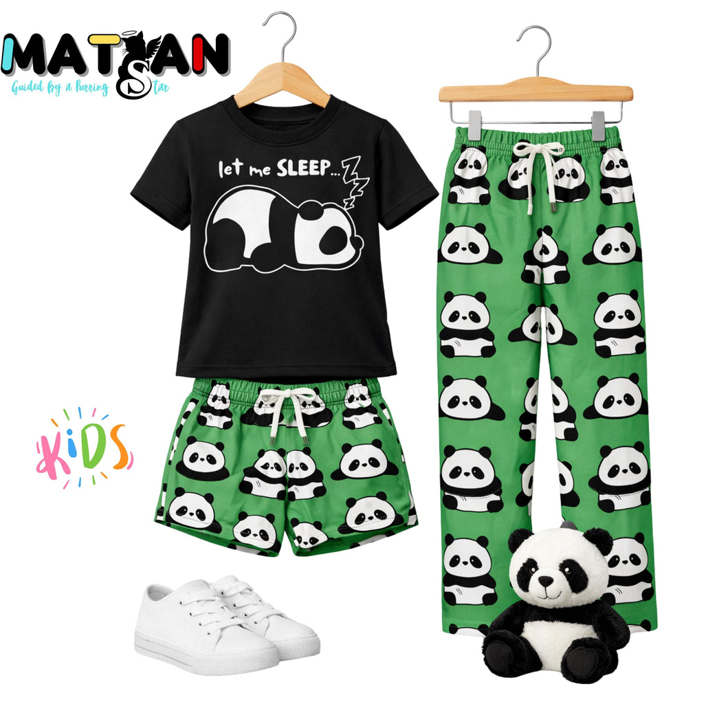 PRE-ORDER Panda Pajama Set - Matching Sleepwear for Women and Kids Unisex- 3 pieces set-high quality