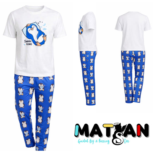 Men's Penguin Pajama Set – Animal Snore king Cotton Loungewear