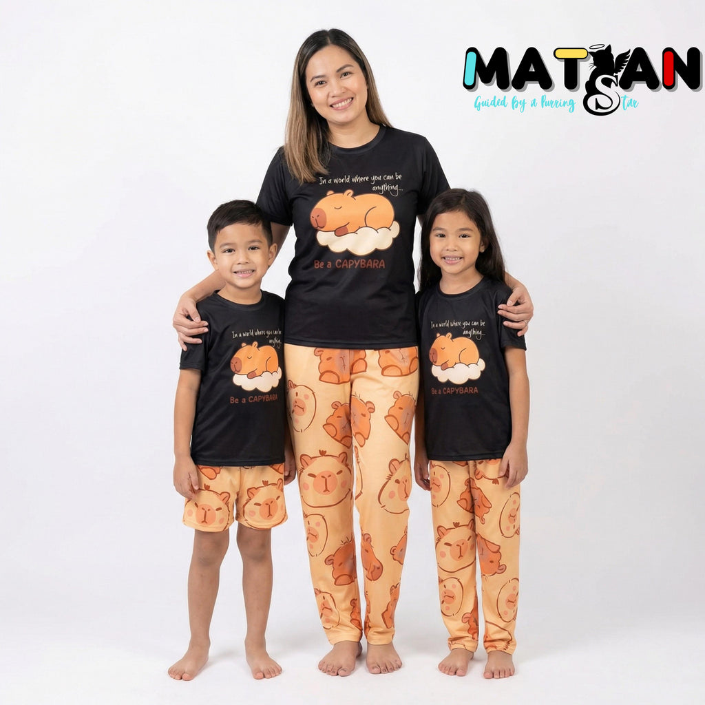 Capybara Animal Print Loungewear Top - Bottom-short Youth Kids Unisex Soft everyday outfit