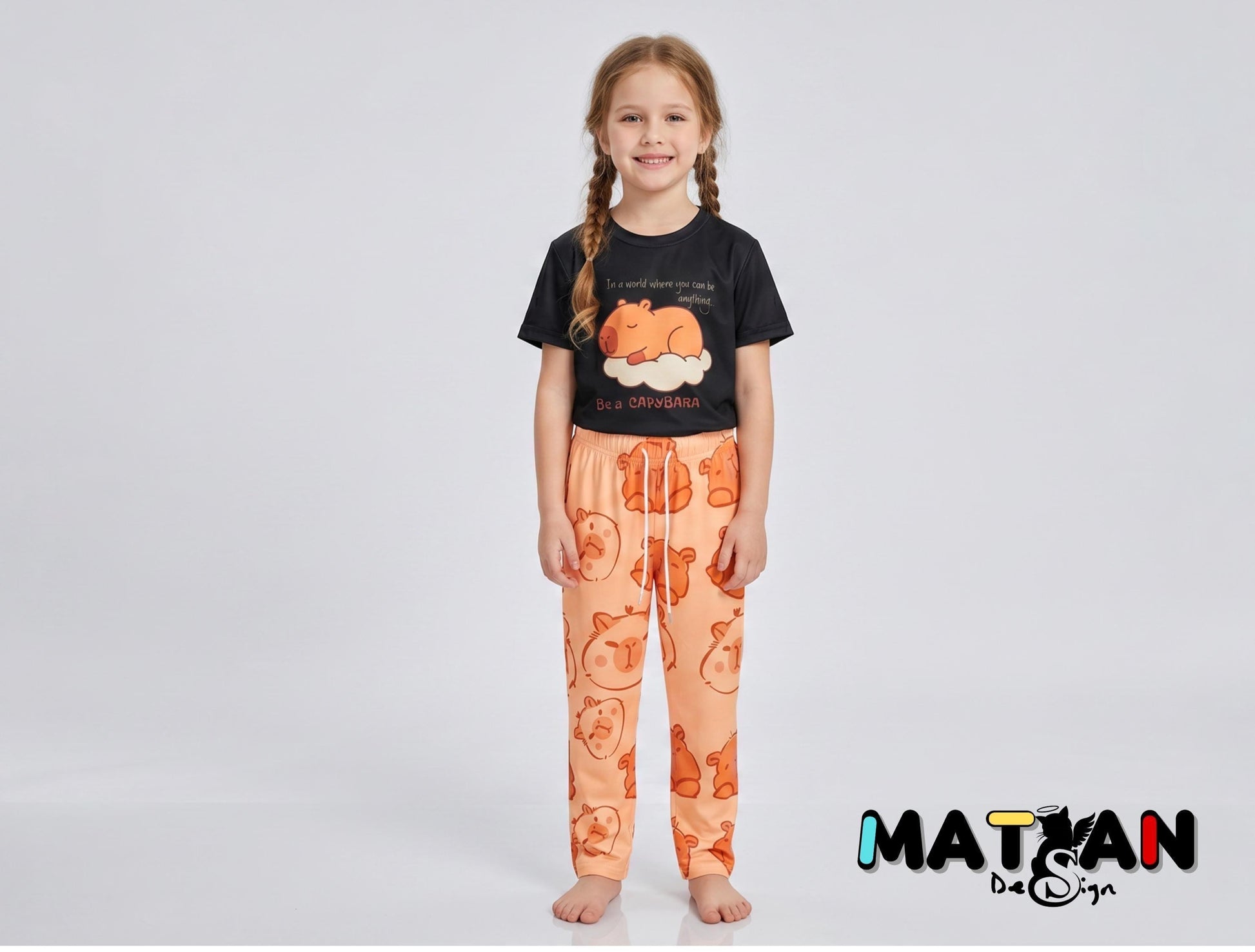 Capybara Animal Print Loungewear Top - Bottom- Youth Unisex Soft everyday outfit