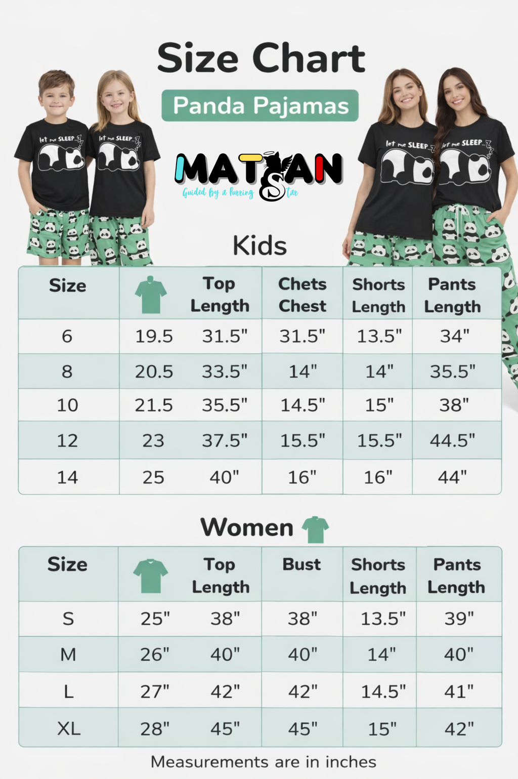 Panda Pajama Set - Matching Sleepwear for Women and Kids Unisex- 3 pieces set-high quality