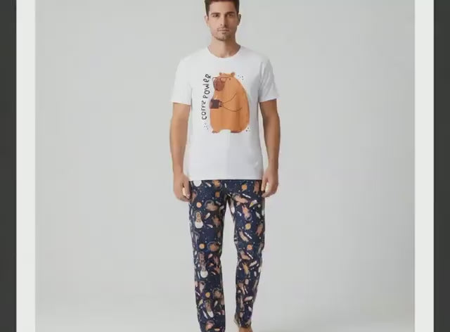 Men's Capybara Pajama Set – Cosmic Cotton Loungewear